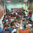 Inauguração de Sala de Leitura e oficina literária atraiu  mais de 40 crianças